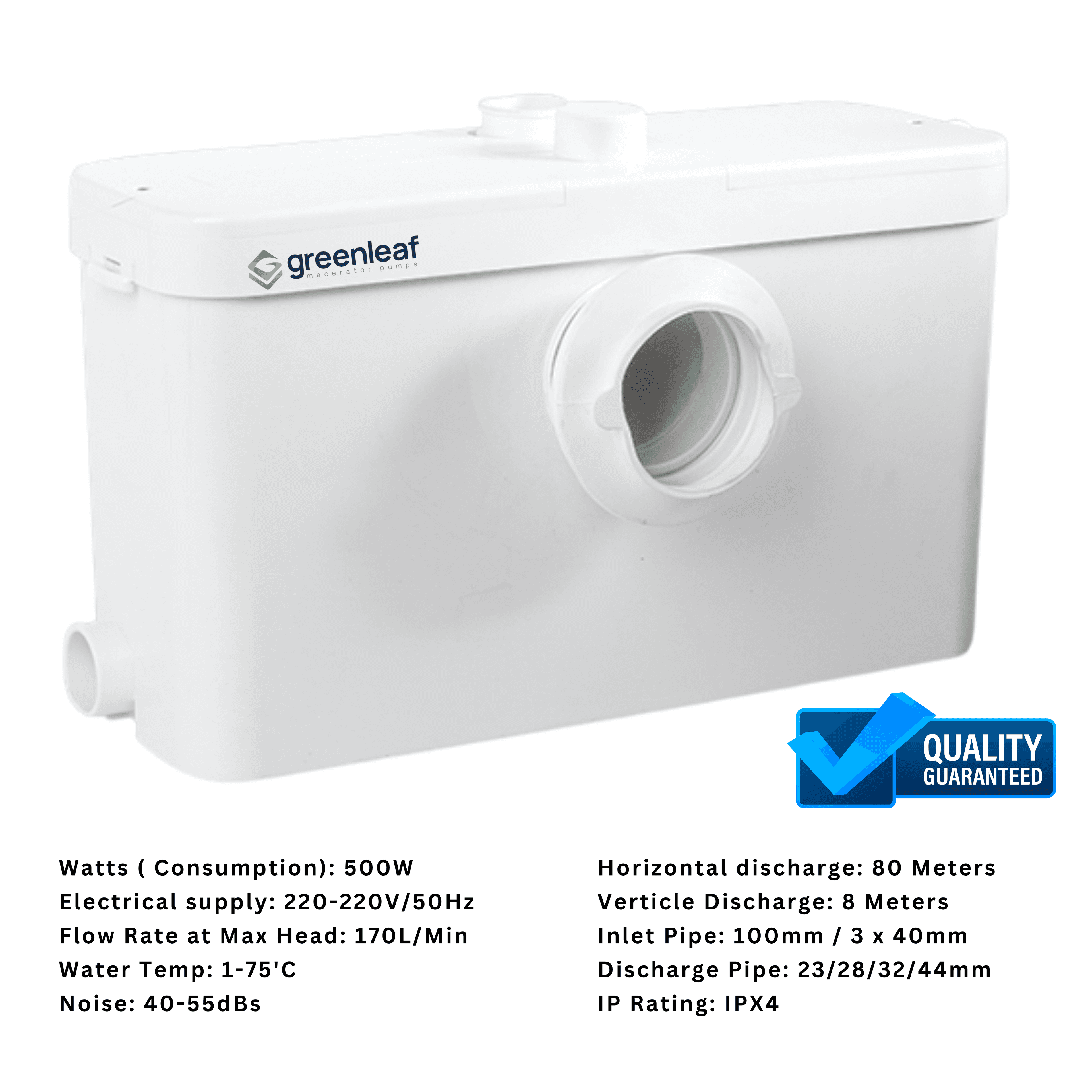 GL-500 macerator pump - Enhanced Capacity for Tiny homes, cabins, garage conversions